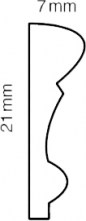 Διακοσμητικό προφίλ-καδρόνι 7x21mm