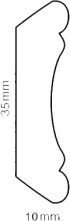 Ταβανογωνία 'λούκι' 10x35mm Πεύκο άροζο